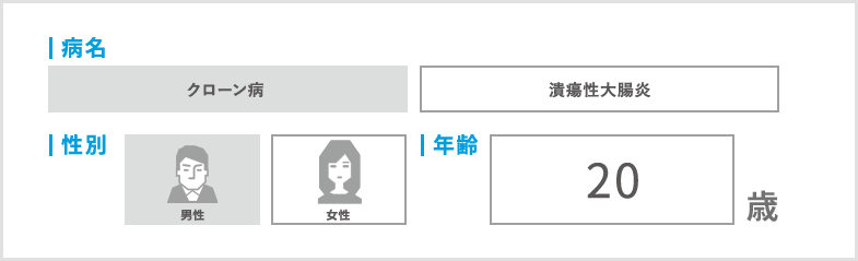 あなたのプロフィール（症状、性別、年齢）を記入しましょう